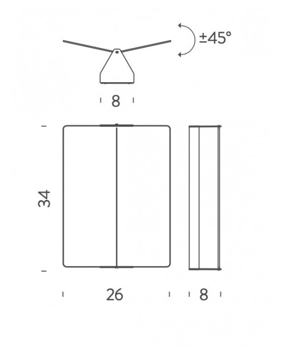 Nemo Applique à Volet Pivotant Plié Wall Lamp